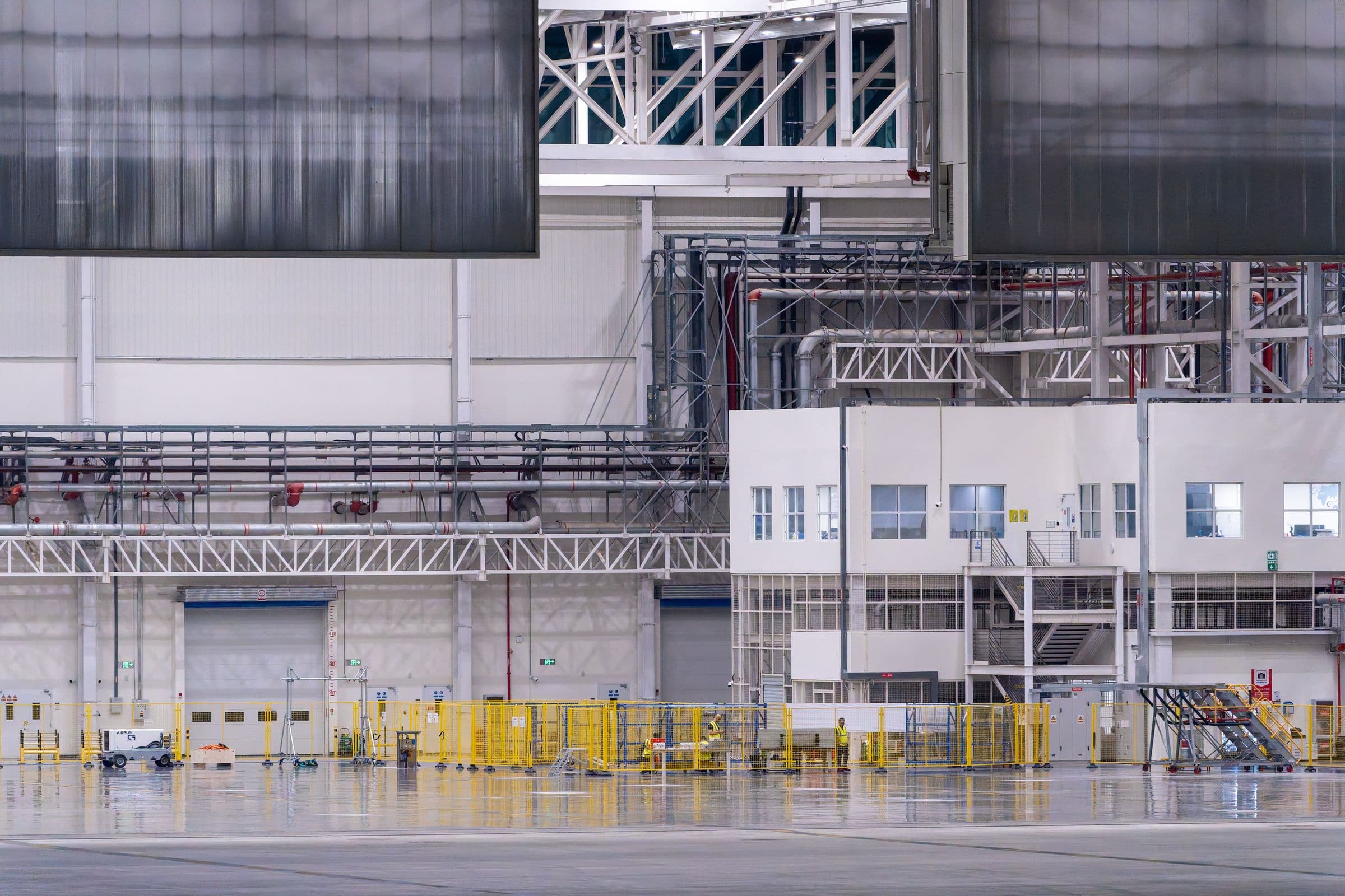 A clean modern production plant with machinery and process infrastructure